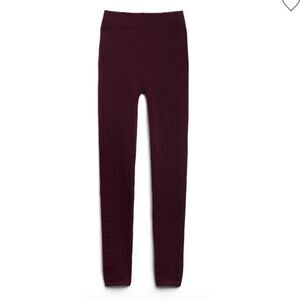BURGUNDY MTLA Fleece Cable Knit Leggings!